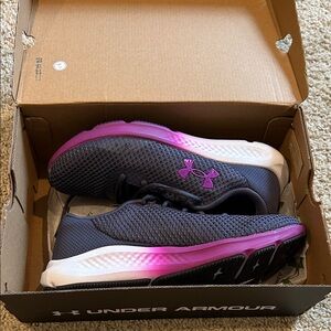 Under Armour Grey and Purple Running Shoes